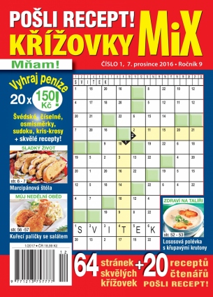 Pošli recept Křížovky MiX 1/2017