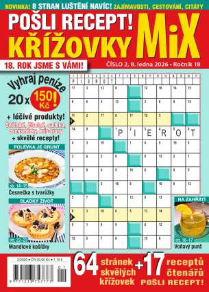 Pošli recept Křížovky MiX 2/2026