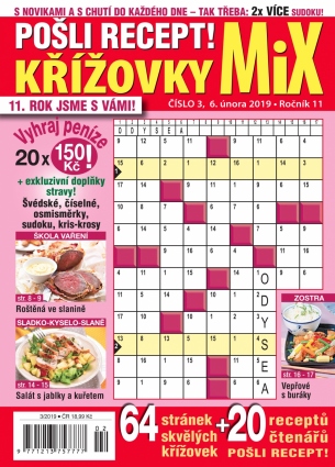Pošli recept Křížovky MiX 3/2019