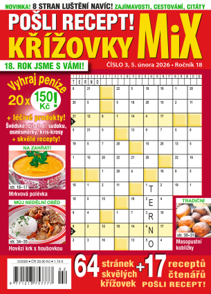 Pošli recept Křížovky MiX 3/2026