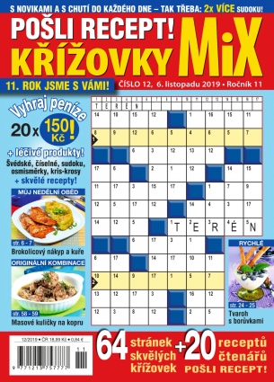 Pošli recept Křížovky MiX 12/2019