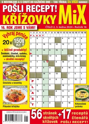 Pošli recept Křížovky MiX 2/2024