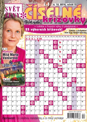 Svět ženy Číselné křížovky 1/2019