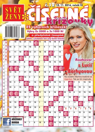 Svět ženy Číselné křížovky 12/2016