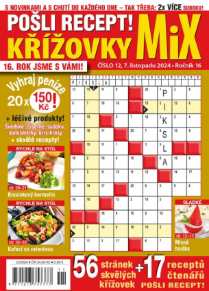 Pošli recept Křížovky MiX 12/2024